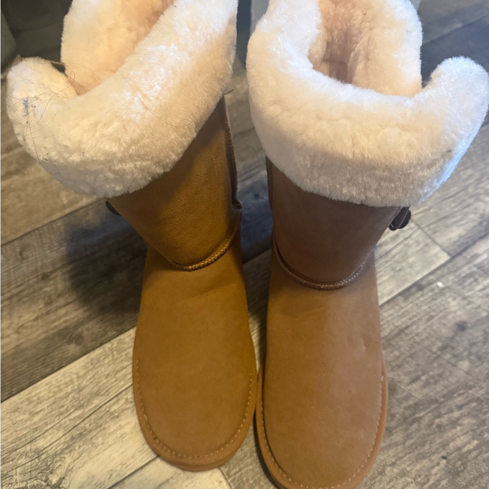 Women’s Cozy Faux-Shearling Mid-Calf Boots - Chestnut